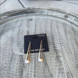 Lane Bryant Gold Dangle Earrings Minimalist Design